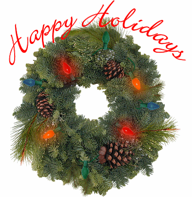 HappyHoliday.WreathChristmasLights Animated